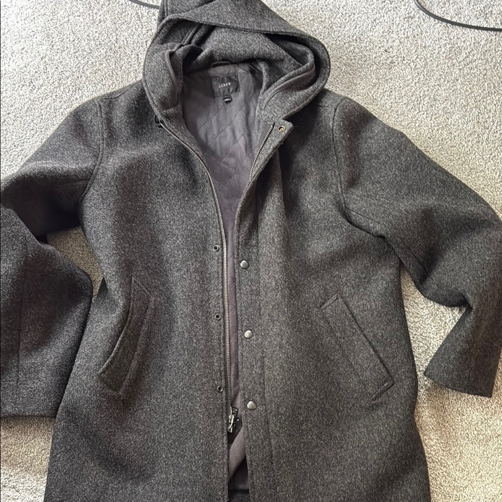 Men's Gray J Crew Hooded Coat